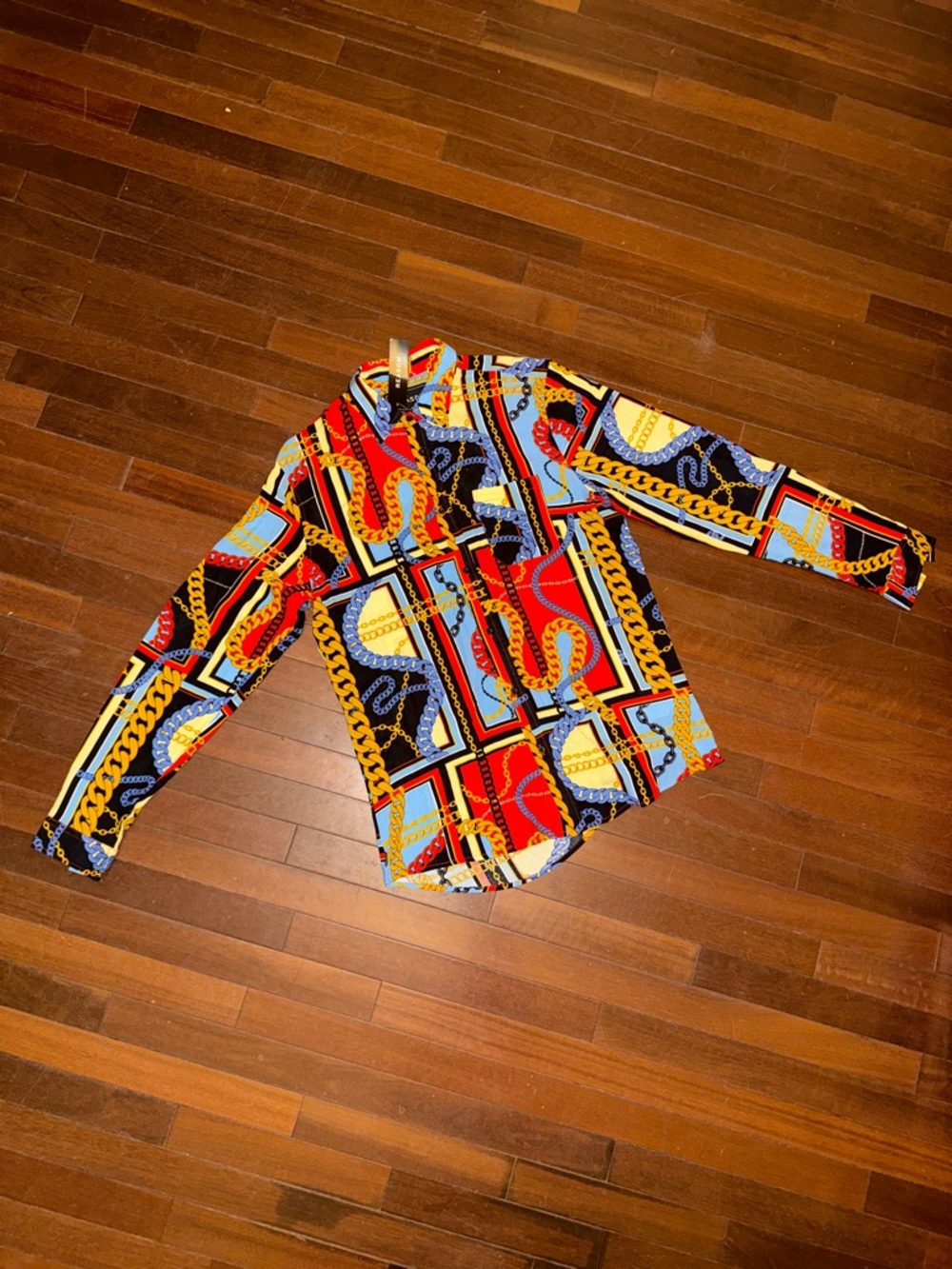 Reason Men's Multicolor Chain & Geo Print Button-Down Shirt